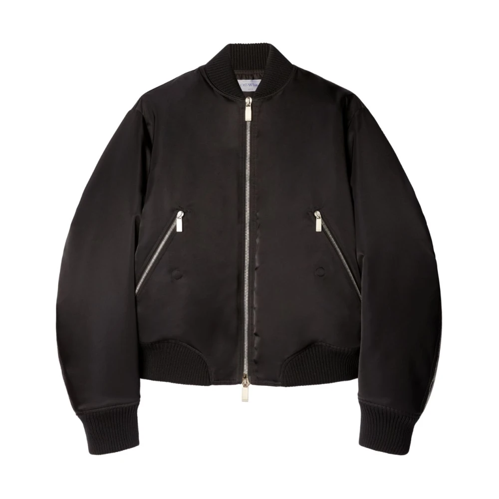 Off White Svart ARR EMB Bomberjacka Black, Herr