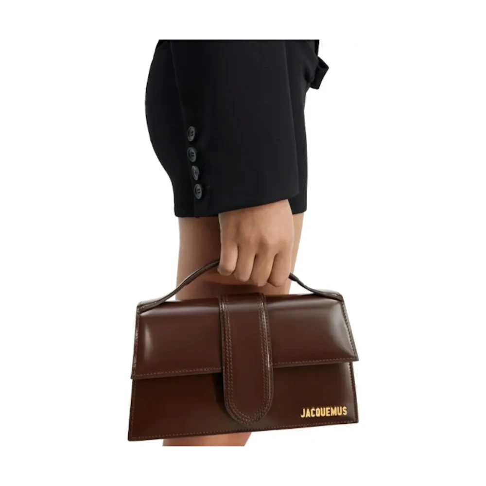 Jacquemus Bruine leren flap-tas met band Brown Dames