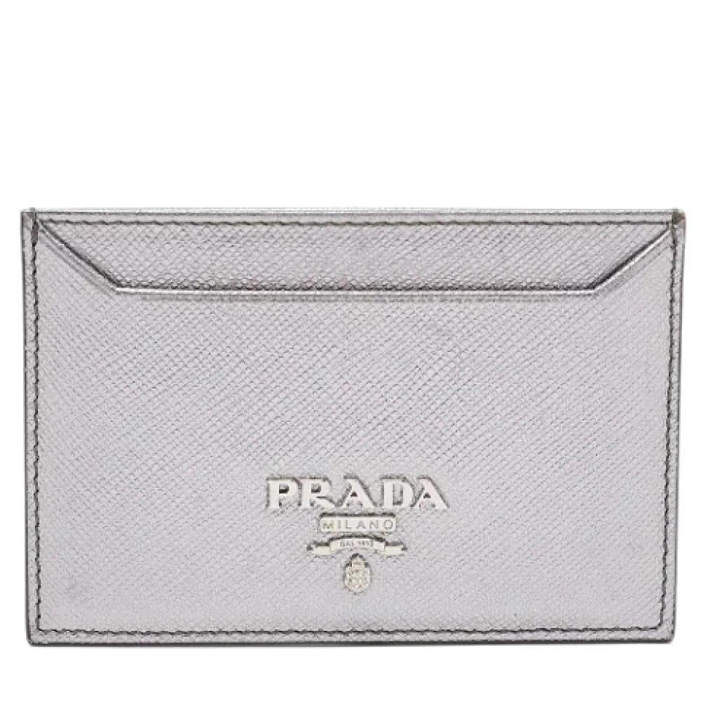 Prada Vintage Pre-owned Leather wallets Gray Dames
