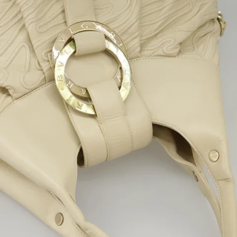 Bvlgari Vintage Pre-owned Leather handbags Beige Dames
