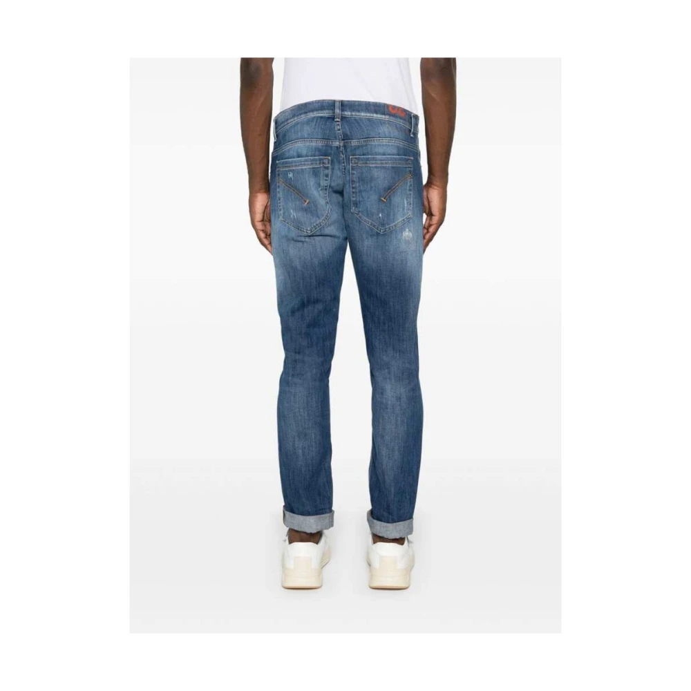Dondup Blauwe Stonewashed Distressed Skinny Jeans Blue Heren