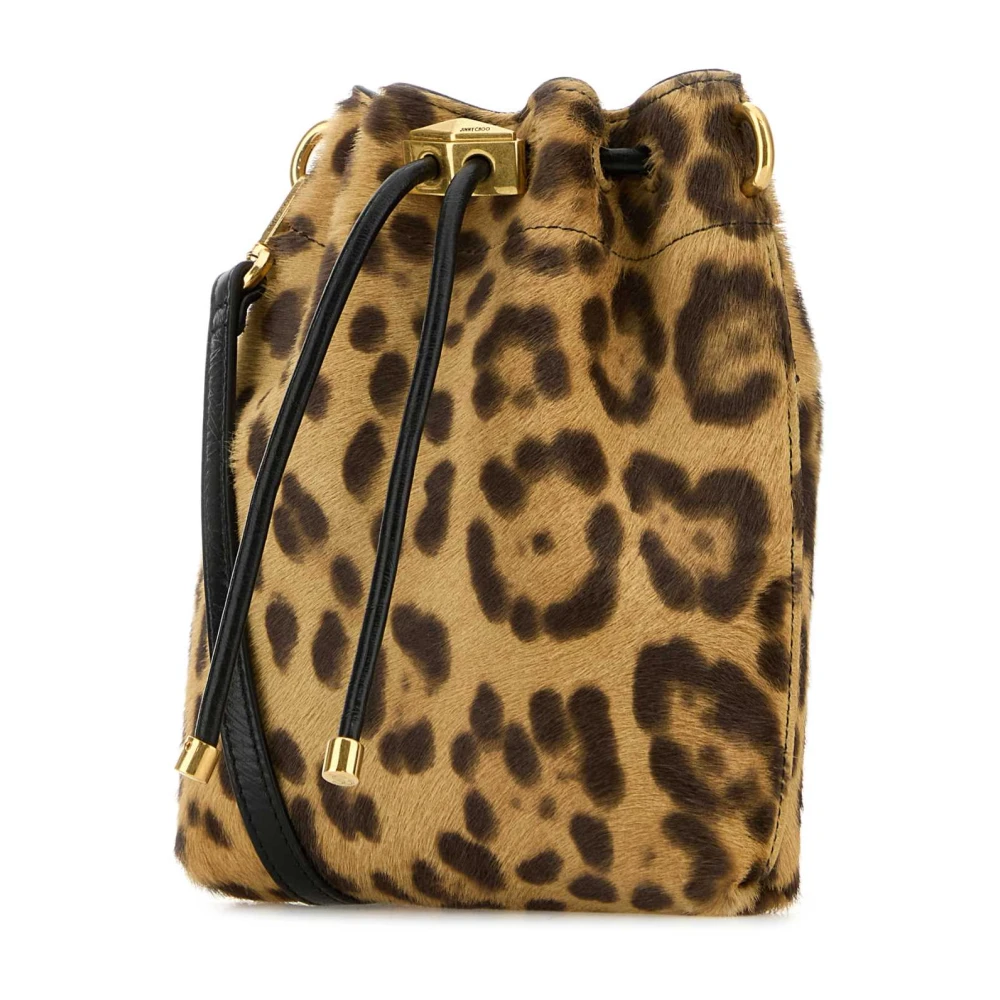 Jimmy Choo Bon Bucket Tas van Bedrukte Kalfsvacht Brown Dames