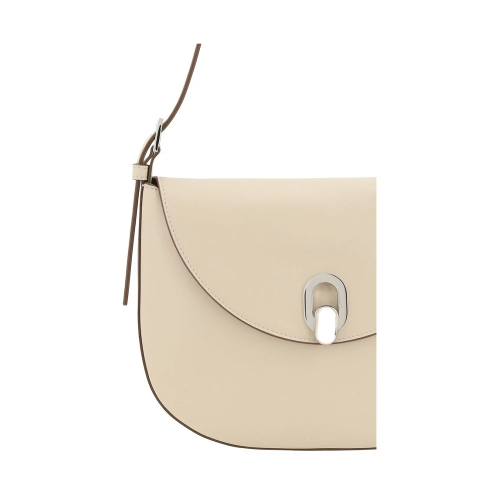 Savette Leren Schoudertas Tondo Beige Dames