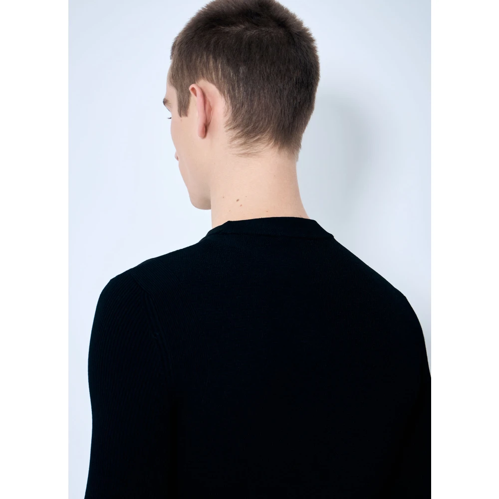 Diesel Ronde Ribtrui met D Plaque Black Heren