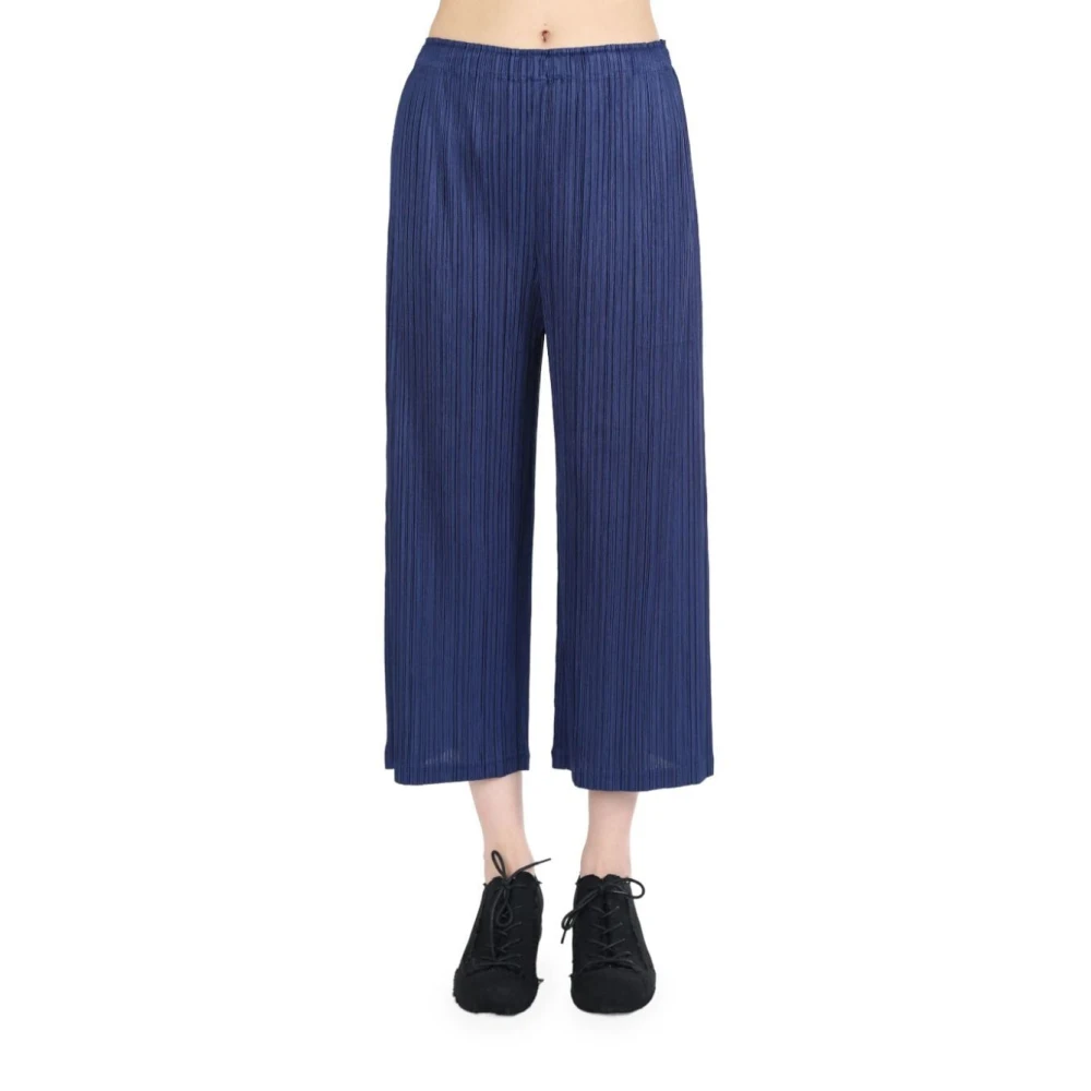 Issey Miyake Navy Broek voor Mannen Blue Dames