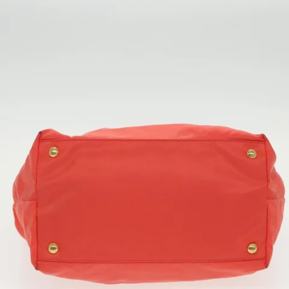 Prada Vintage Pre-owned Nylon handbags Orange Dames