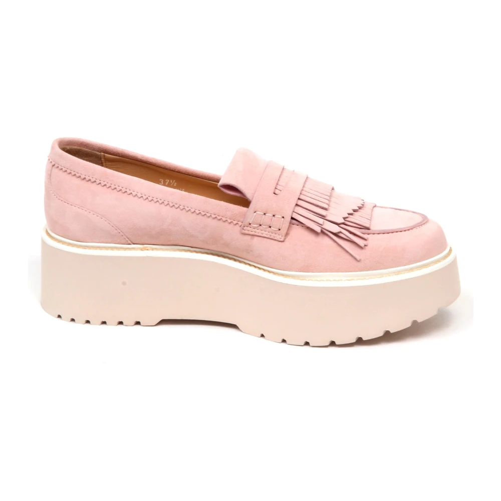 Hogan Women's Pink Suede Loafer Fringe Urban Shoe - Loafers - 4 Uk - Shoes
