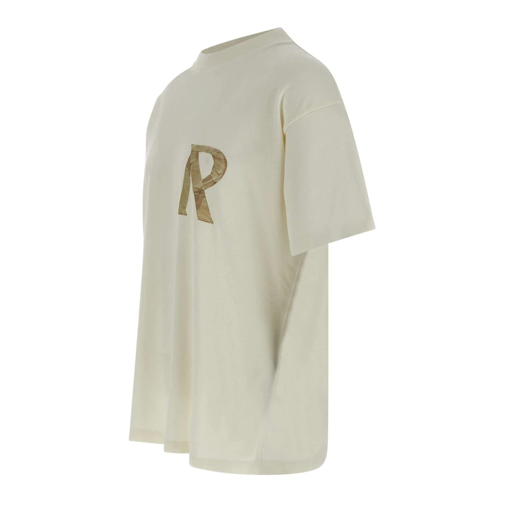 Represent Maxi Logo Katoenen T-shirt Crème White Heren