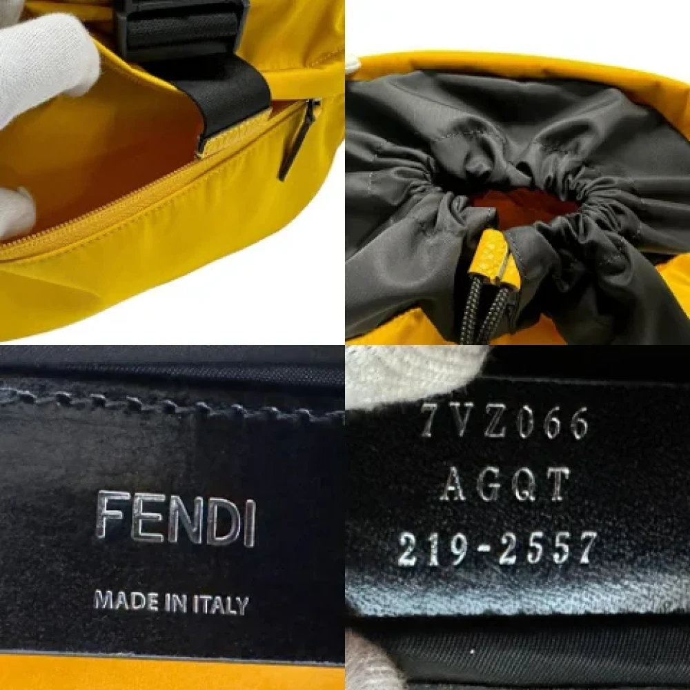 Fendi Vintage Pre-owned Fabric backpacks Yellow Heren