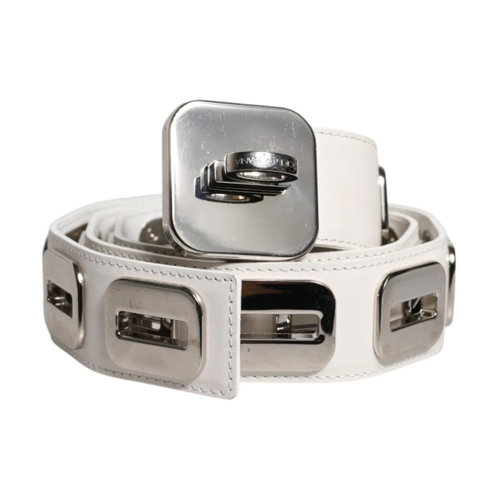 Dolce & Gabbana Women's Gold Tone Rotating Buckle Leather Belt