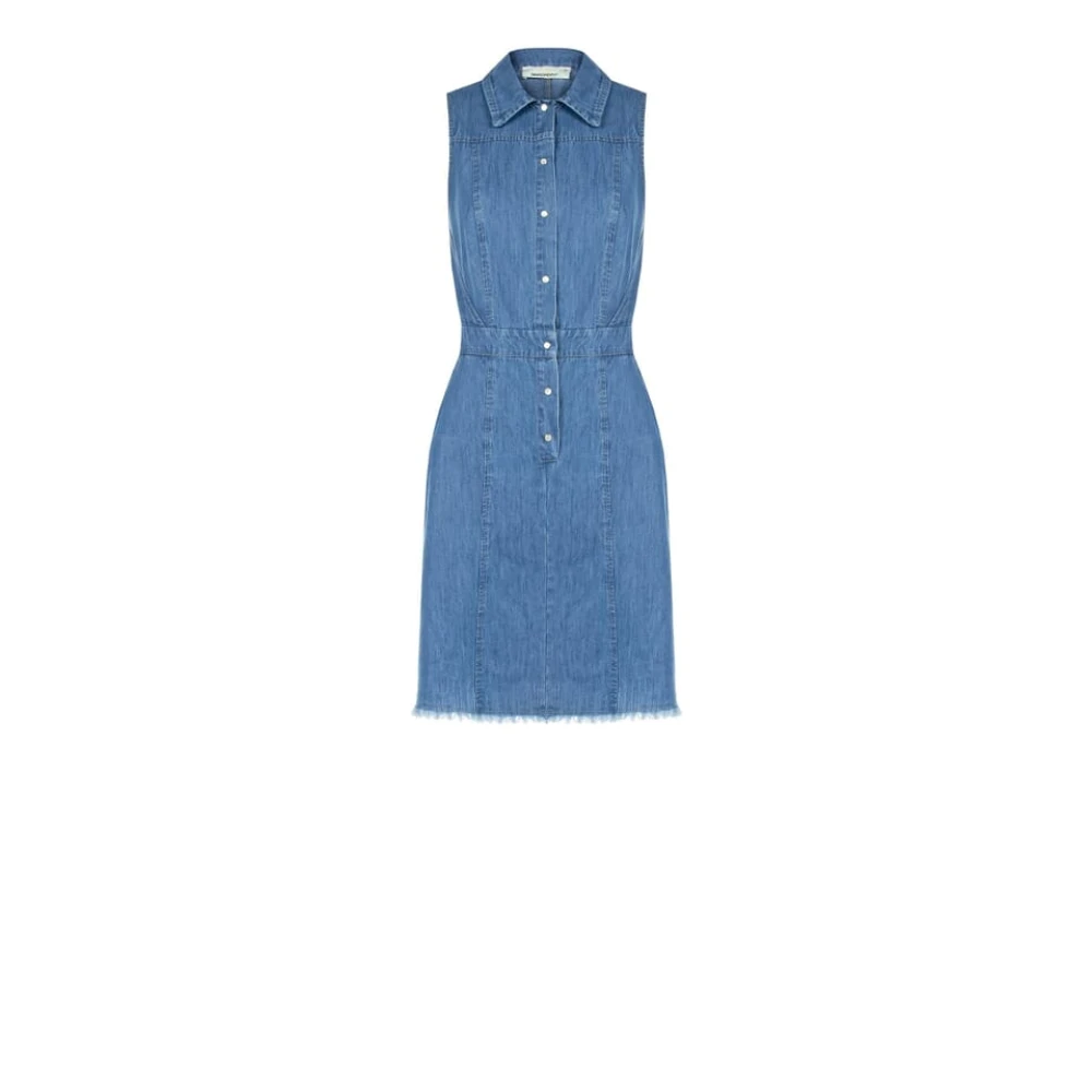 Rinascimento Denim Fringe Dress Blue, Dam