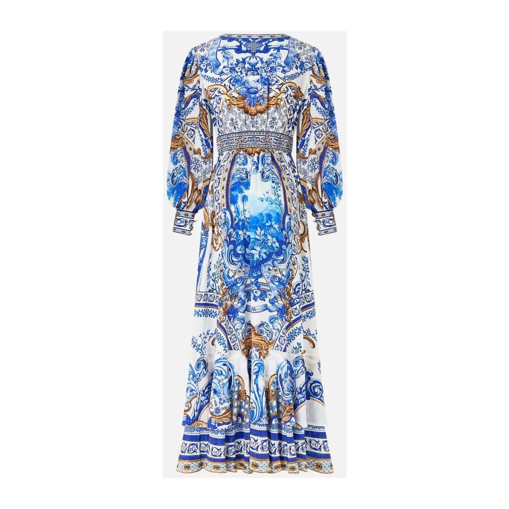 Camilla Zijden Jurk Azul Adventures Blue Dames