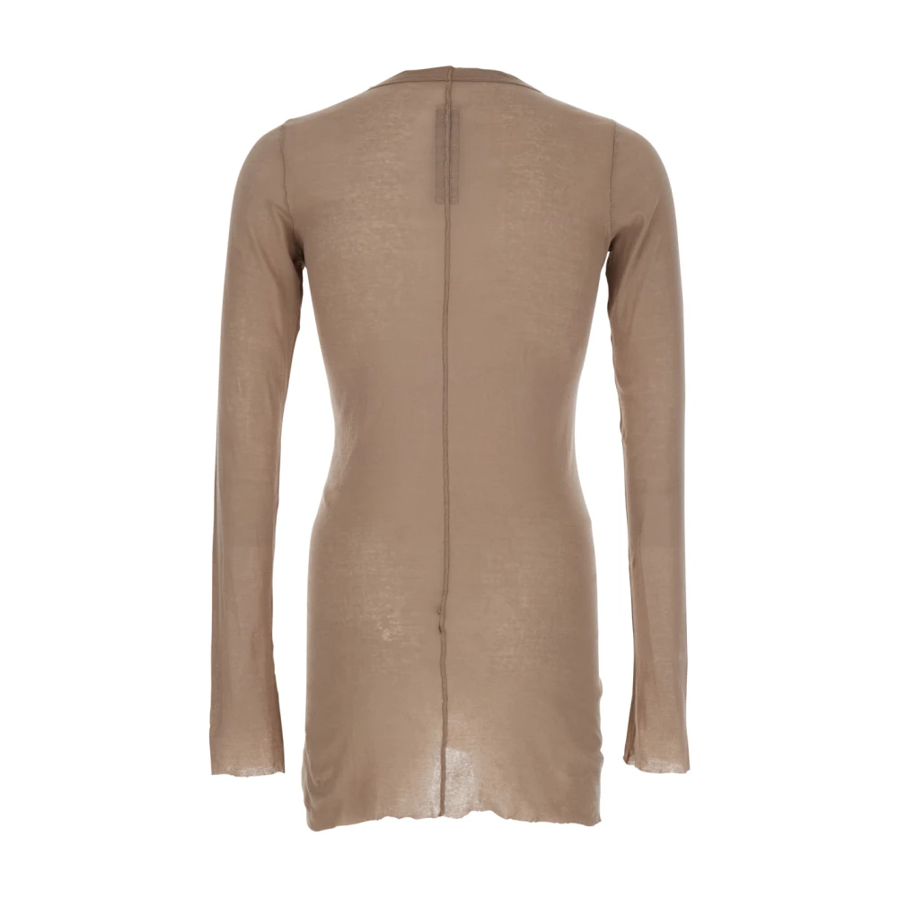 Rick Owens Bruine Longsleeve T-shirt Viscose Zijde Mix Brown Heren