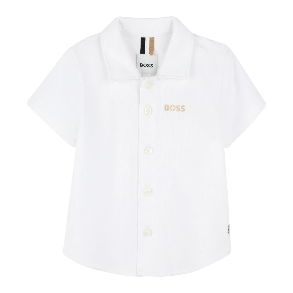 Hugo Boss Mönstrad Jersey Kortärmad Skjorta White, Pojke