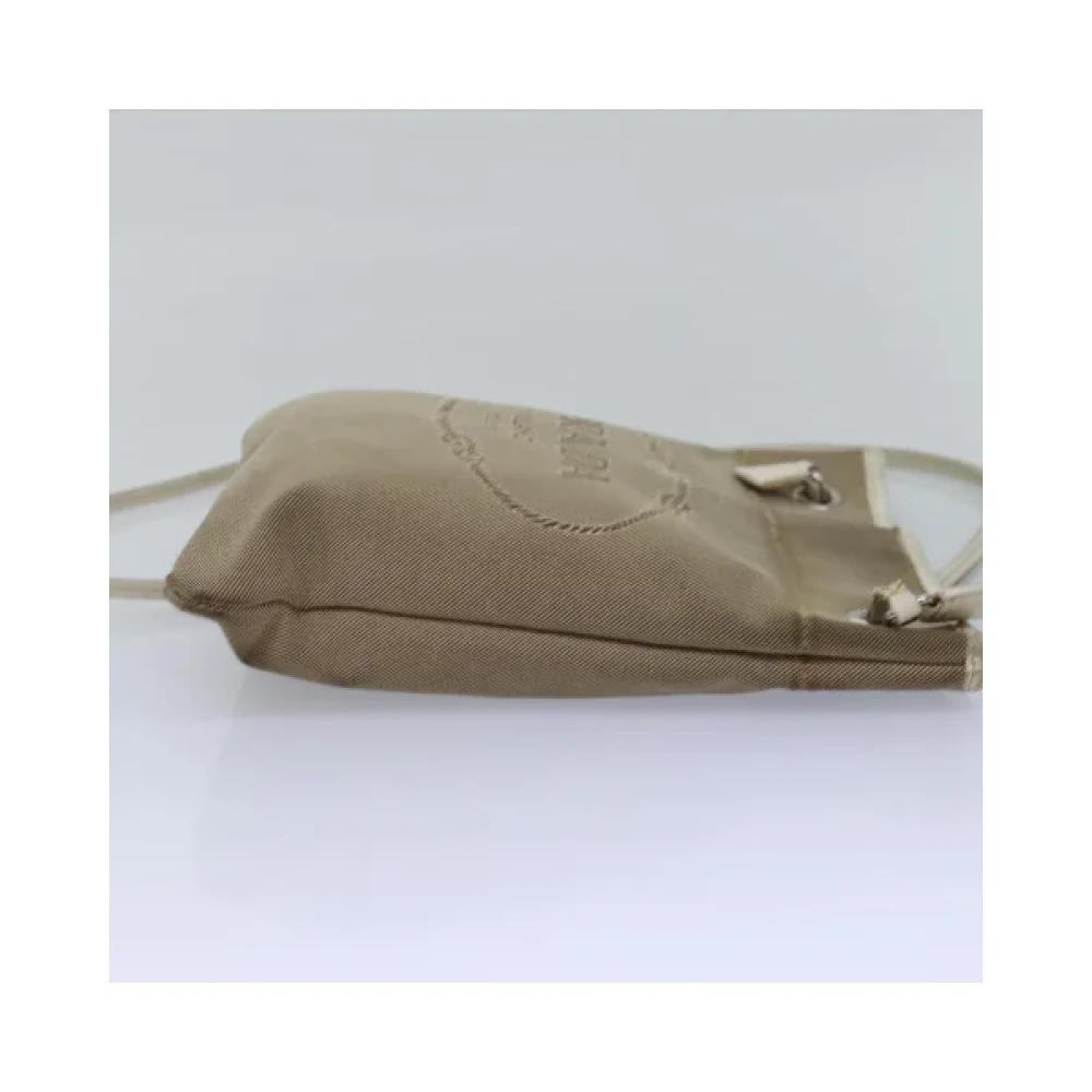 Prada Vintage Pre-owned Canvas prada-bags Beige Dames
