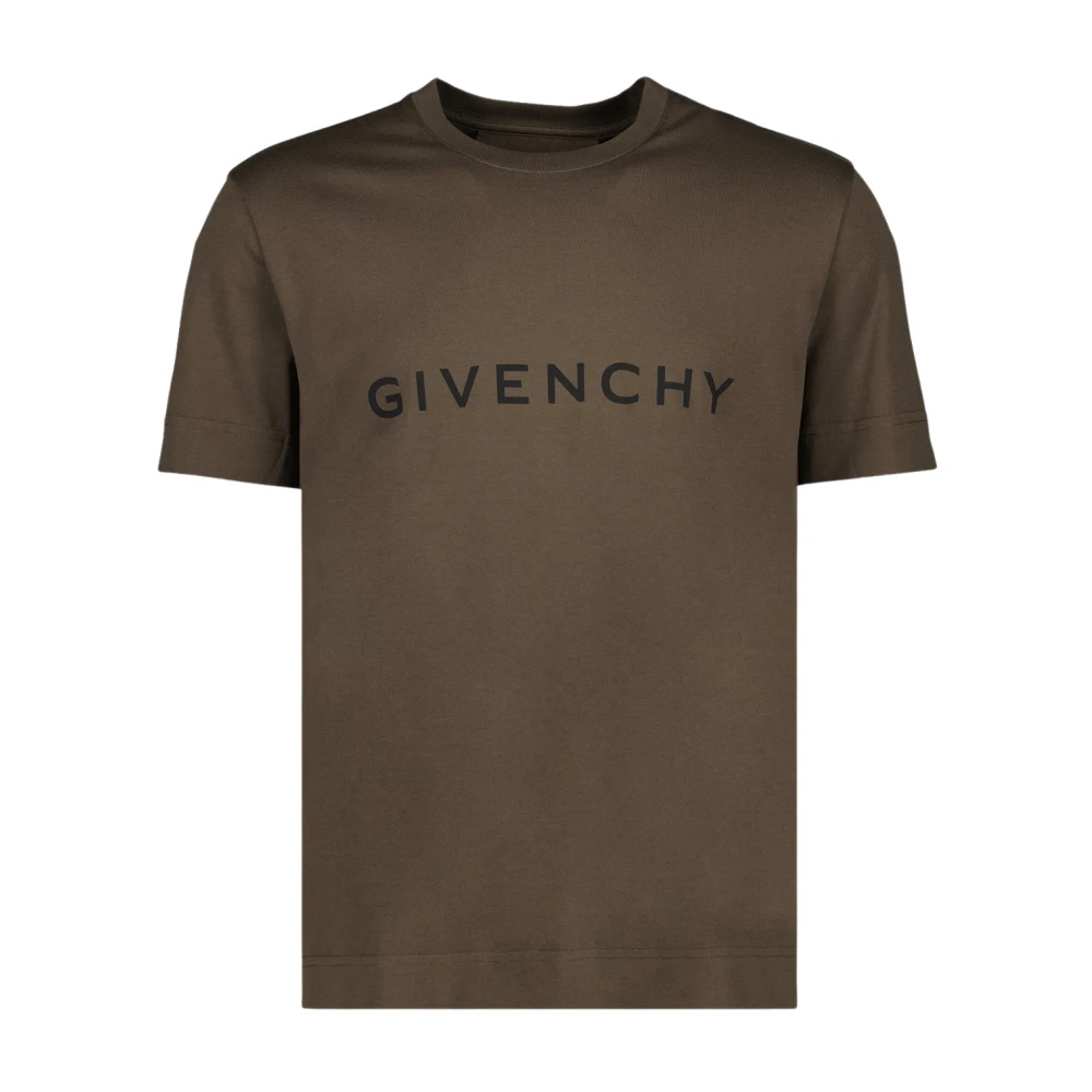 Givenchy Logo Print T-Shirt Brown Heren