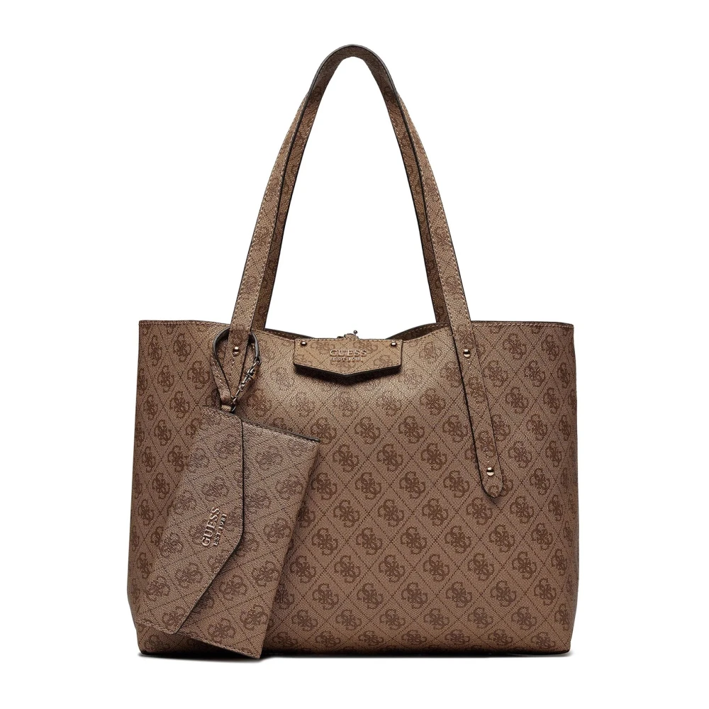 Guess Eco Brenton Tote Lente Zomer Collectie Brown Dames