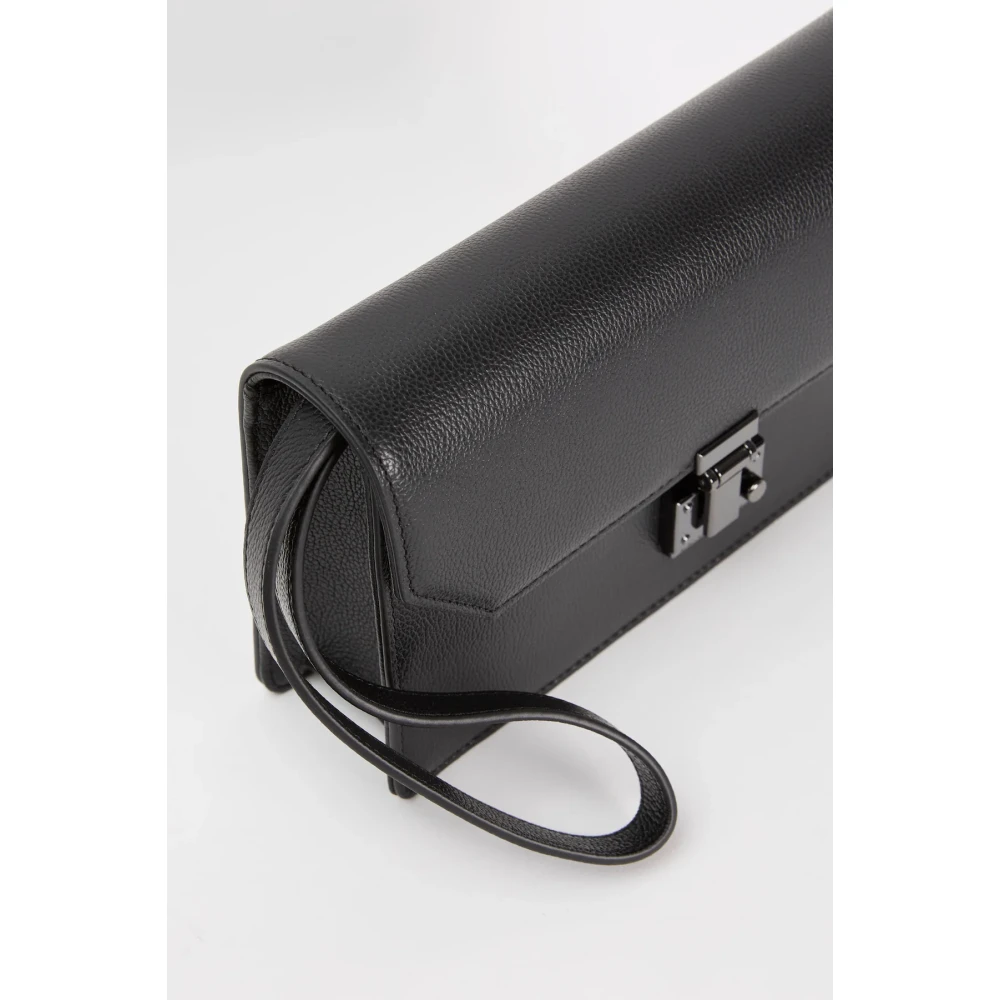 Emporio Armani Zwarte leren herentas Black Dames