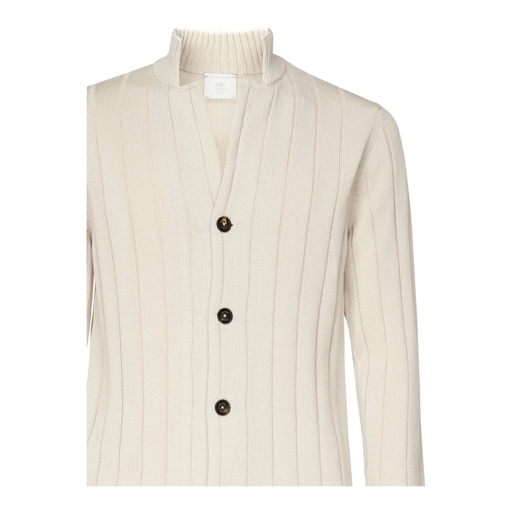 Eleventy Knoop Front Sweater Zandkleur Beige Heren