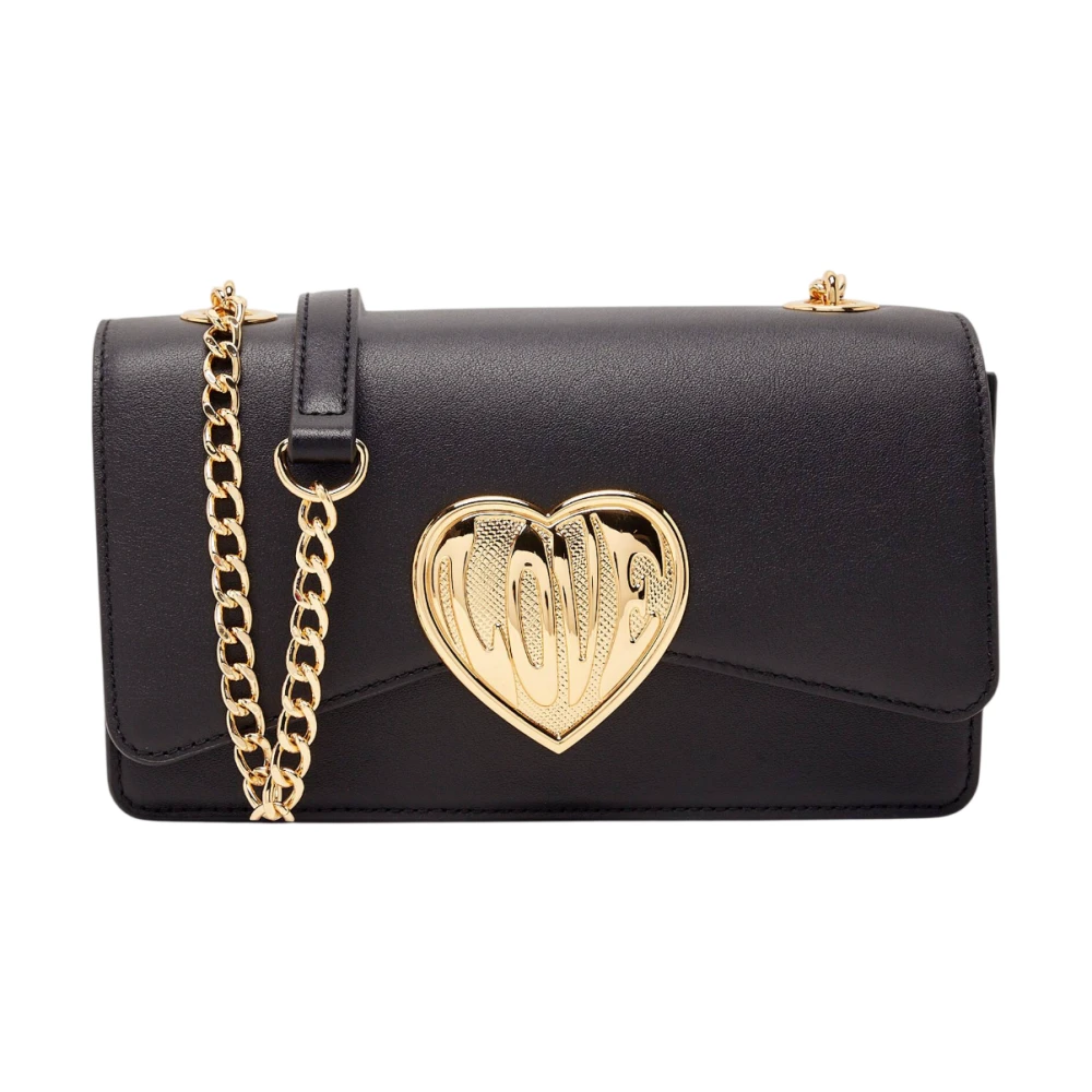 Love Moschino Vrouw Zwart Tassen Dames, One Size, Flap Crossbody Bag