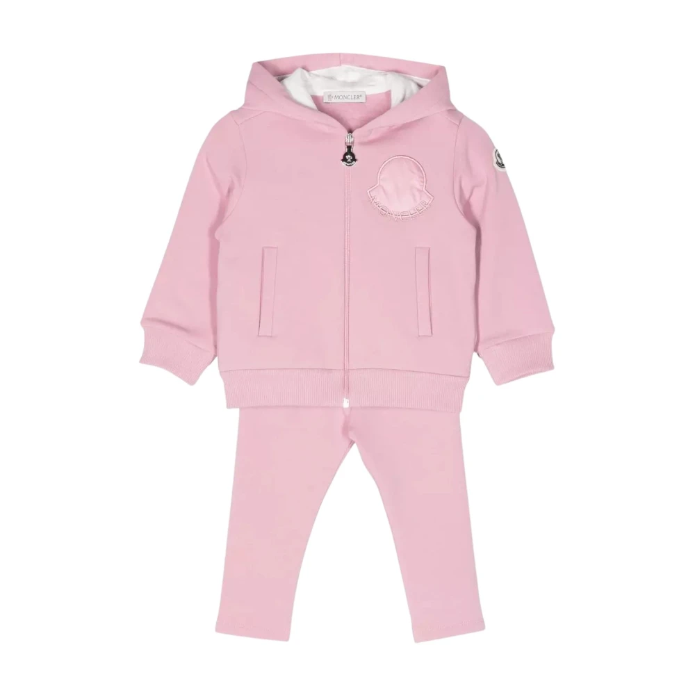 Moncler Rosa Hoodie Sweatshirt med Logo Pink, Unisex