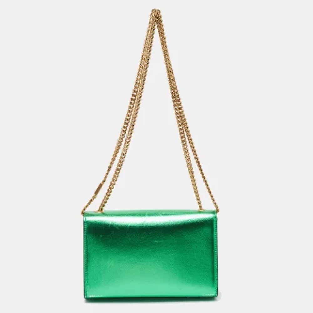 Yves Saint Laurent Vintage Pre-owned Leather wallets Green Dames