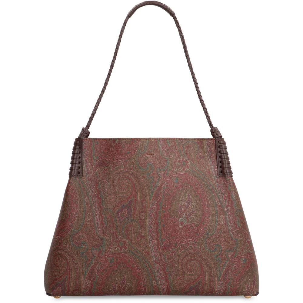 ETRO Paisley Jacquard Tote met leren details Brown Dames
