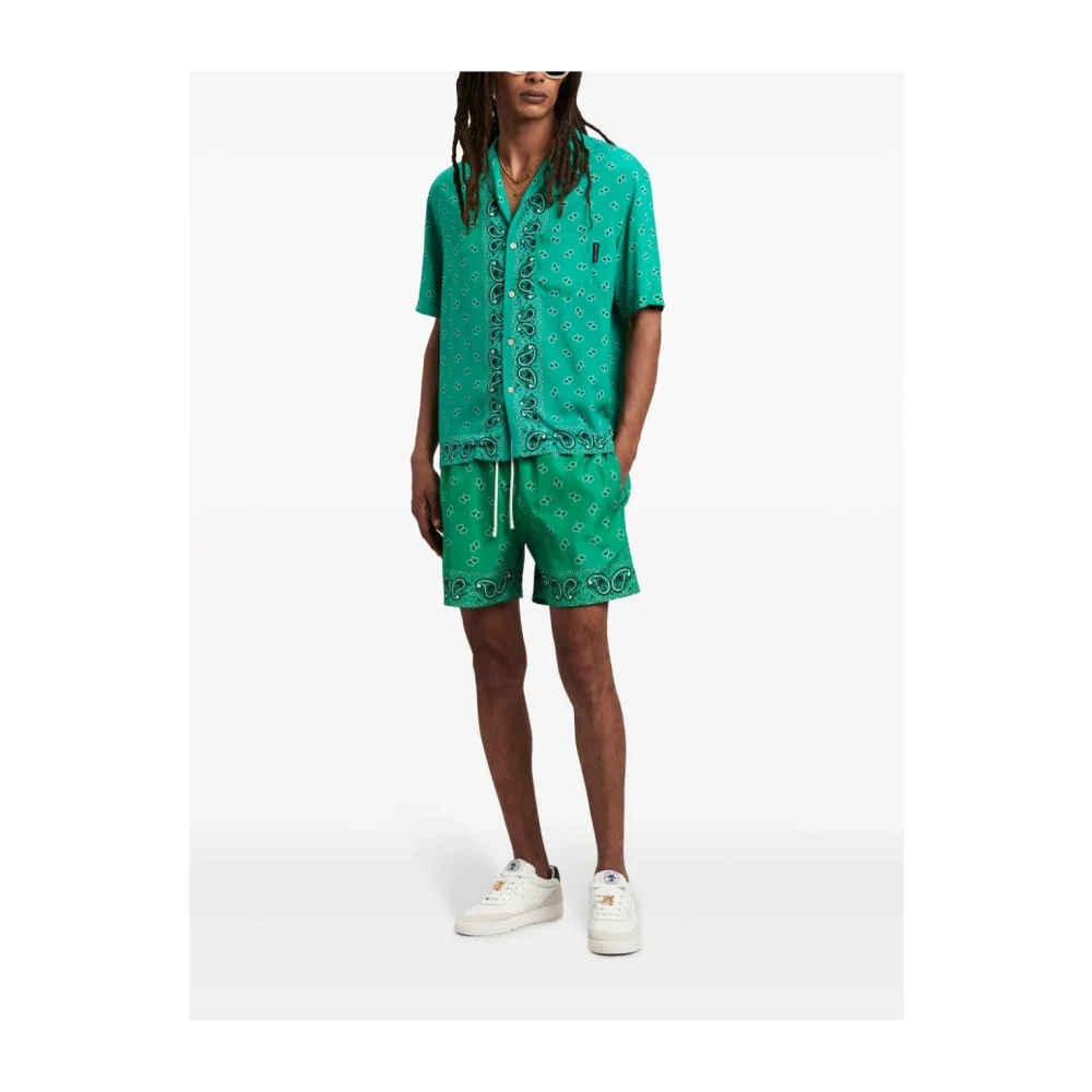 Palm Angels Groene Paisley Zwembroek Green Heren