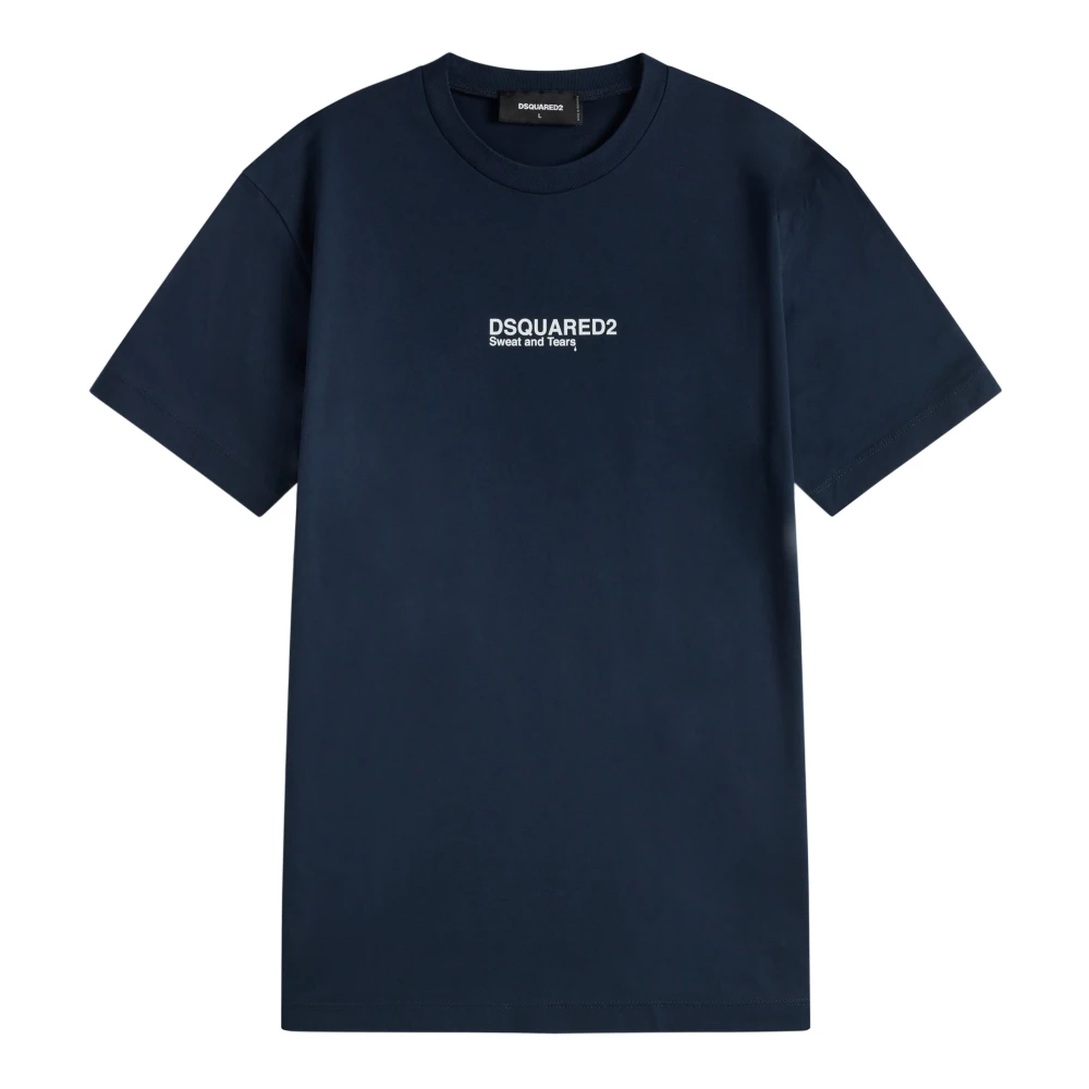 Dsquared2 Cool Fit Logo T-Shirt Blue Heren