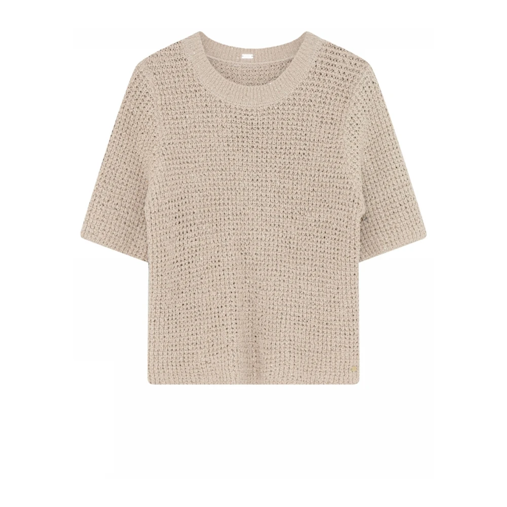 Gustav Shanne Gebreide T-shirt met Pailletten Beige Dames