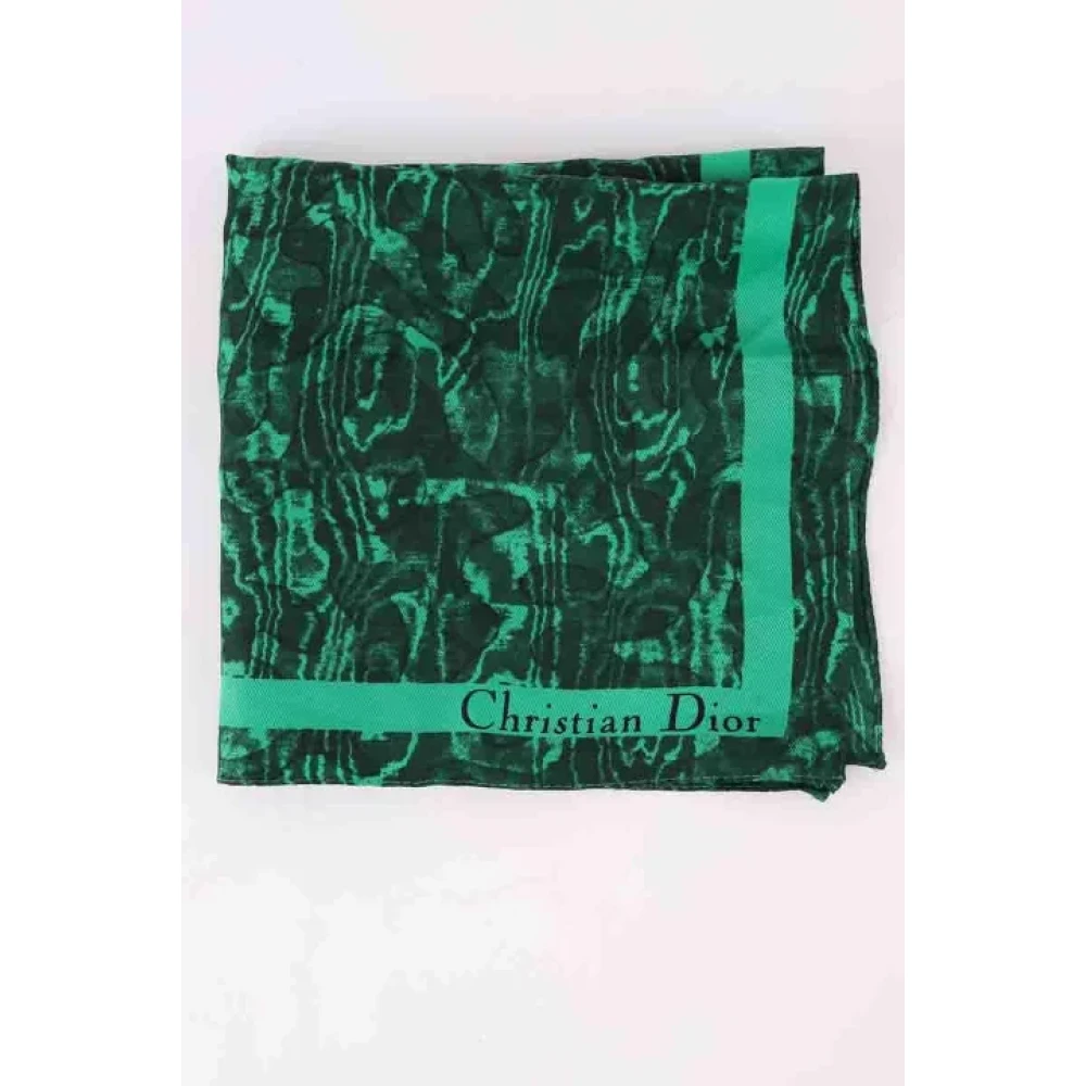 Dior Vintage Pre-owned Silk scarves Green Dames