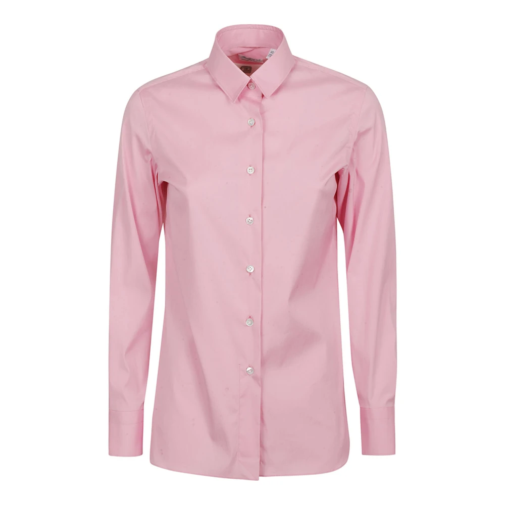 Finamore Roze Katoenen Blend Overhemd Made in Italy Pink Dames