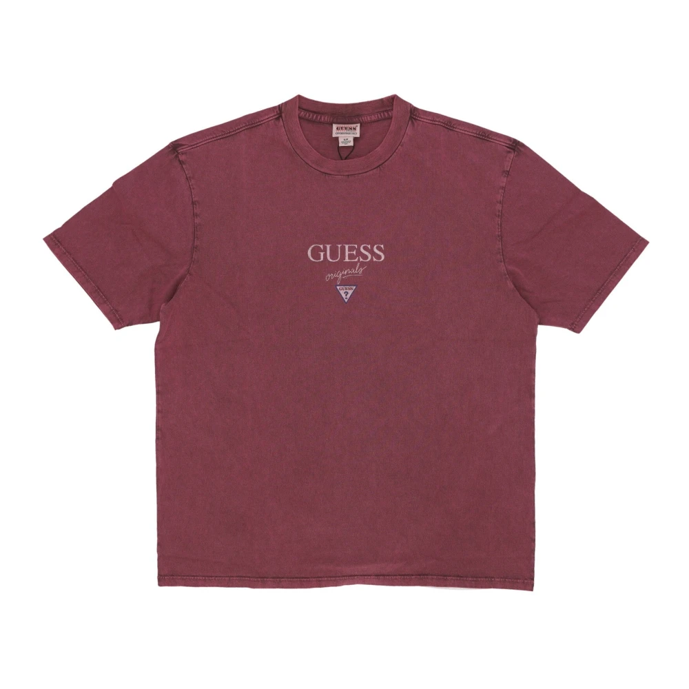Guess Gedrukt Logo Tee Distressed Multi Brown Heren