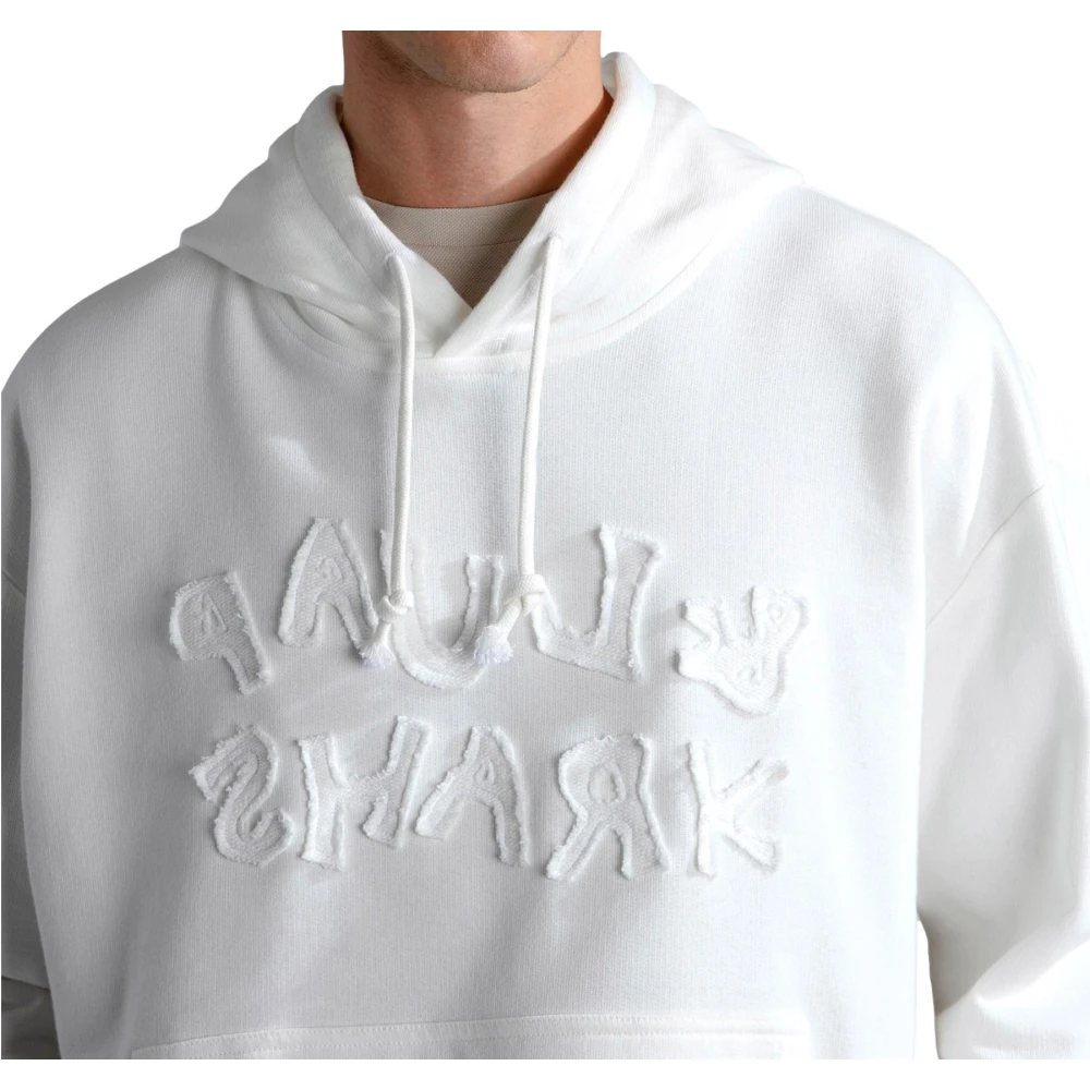 PAUL & SHARK Katoenen sweatshirt met borduurwerk in melkwit White Heren