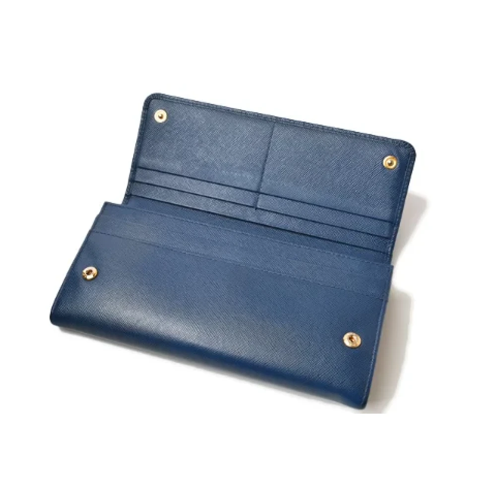 Prada Vintage Pre-owned Leather wallets Blue Dames