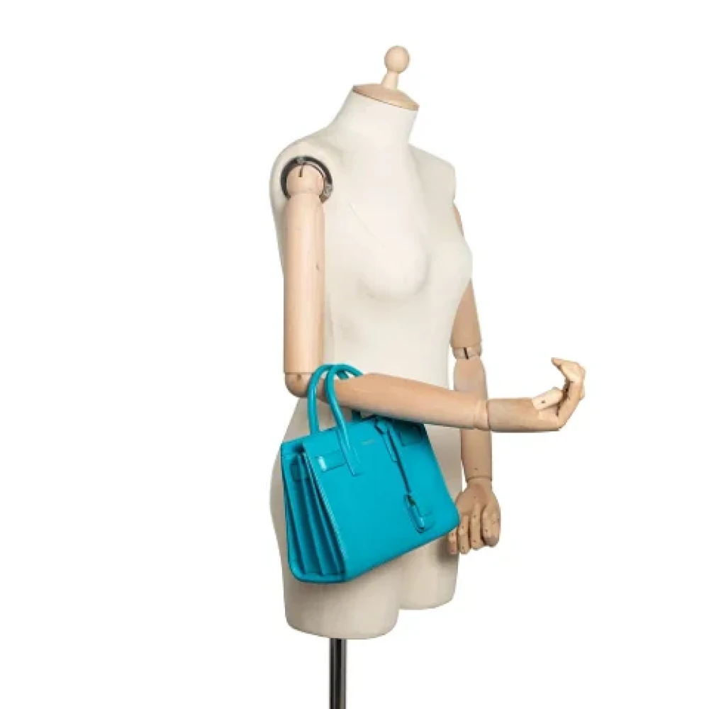 Yves Saint Laurent Vintage Pre-owned Leather handbags Blue Dames