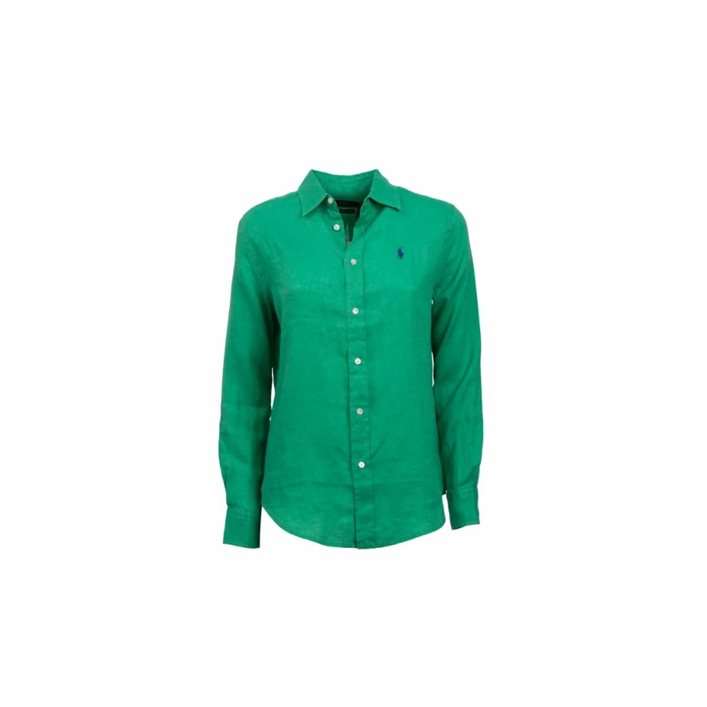 Polo Ralph Lauren Knoop Front Shirt Green Dames