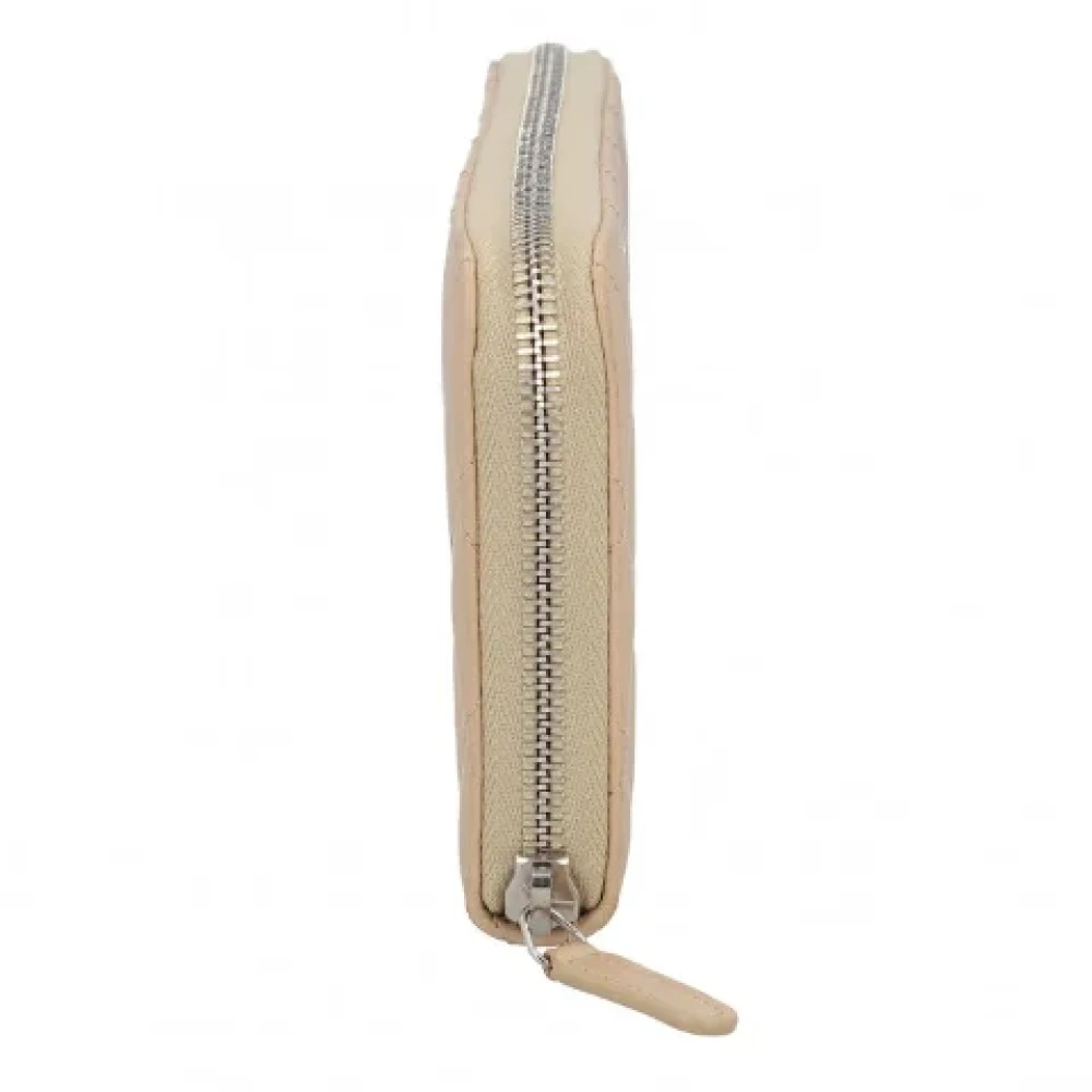 Chanel Vintage Pre-owned Leather wallets Beige Dames