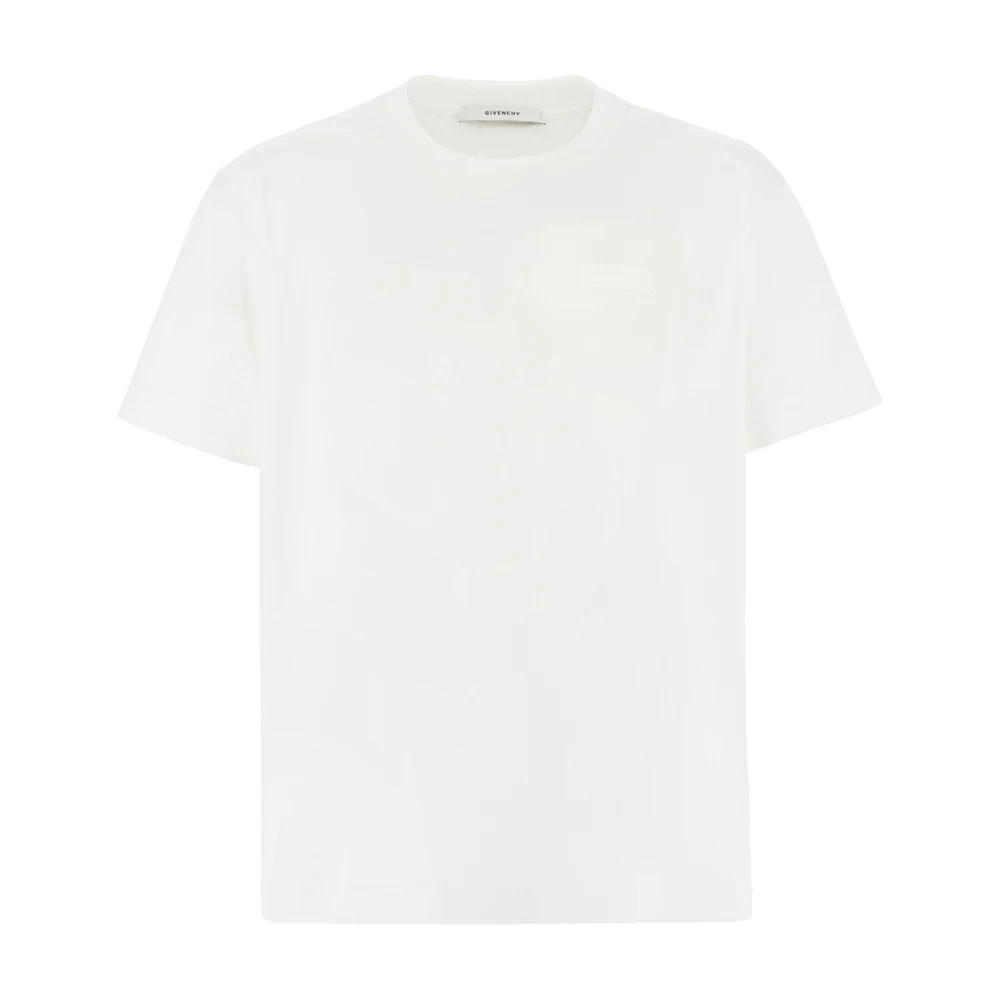 Givenchy Men's White T-Shirts, L, T-Shirt In Cotton With Paris Gros Grain