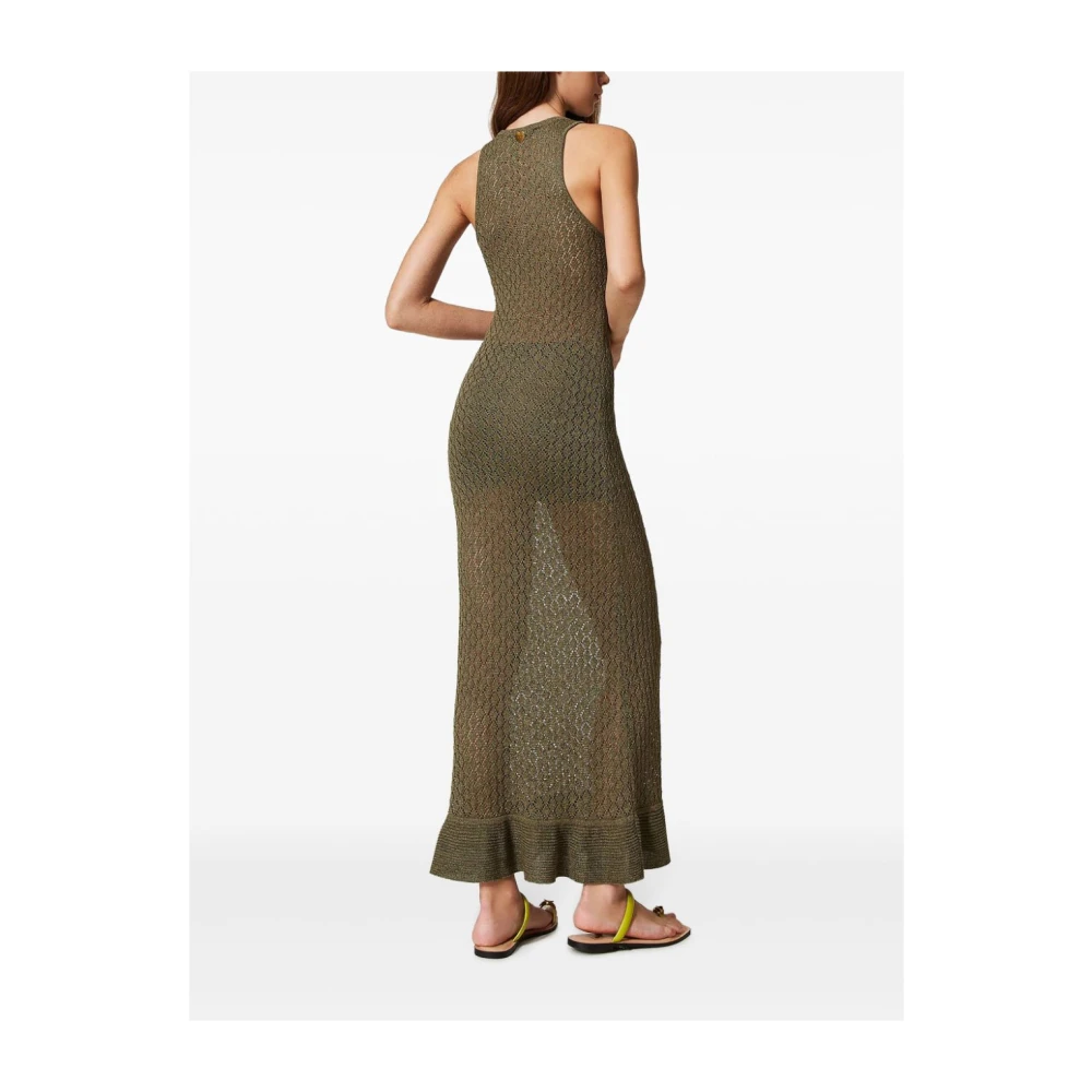 Twinset Groene Jurk met Ruches Green Dames