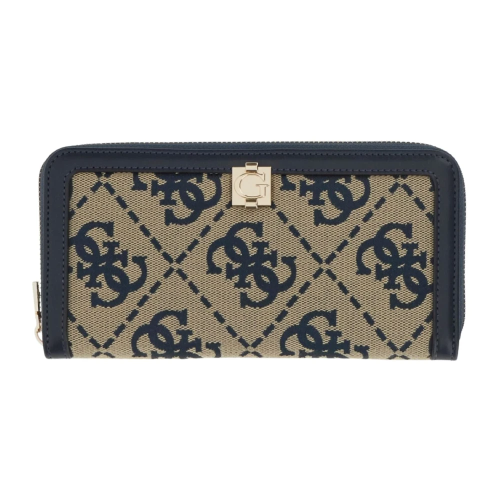 Guess , Wallets & Cardholders, Female, Blue, One Size, Compagnon Audrey Grand Monogramme