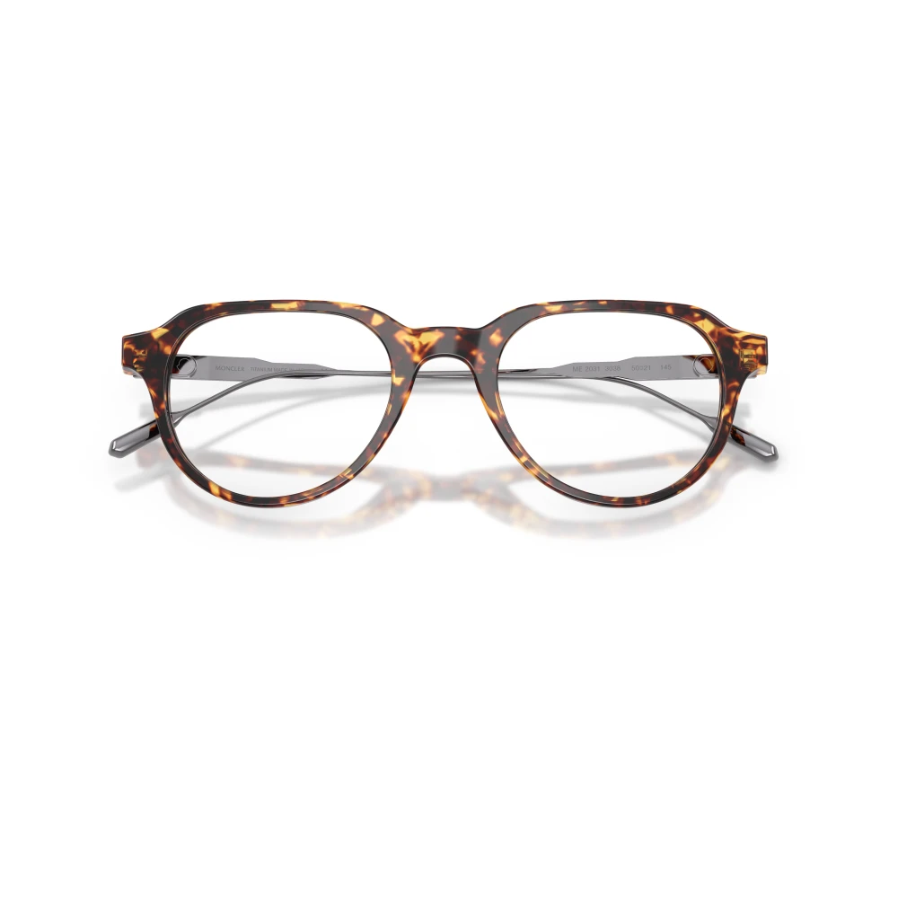 Moncler Unisex Transparent Me2031 3038 Optical Frames Acetate Turtle Round Normal - Image 2