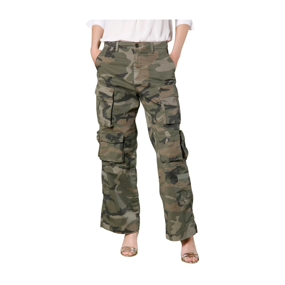 Mason's Groene Camouflage Cargo Broek voor Vrouwen Green Dames