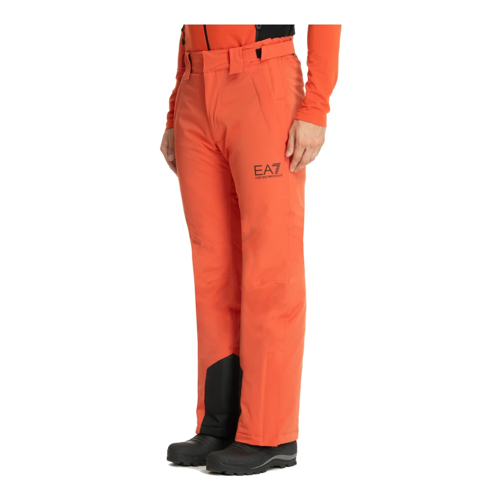 Emporio Armani EA7 Protectum Ski Broek Logo Multipockets Orange Heren