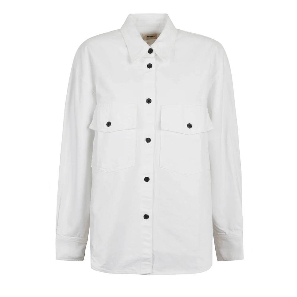 Khaite Witte Denim Shirt Klassieke Stijl White Dames