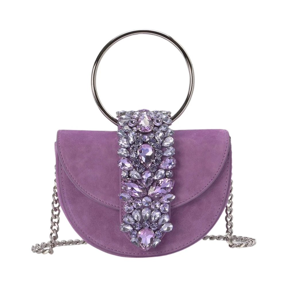 Alma en Pena Maan Flap Clutch Tas Purple Dames