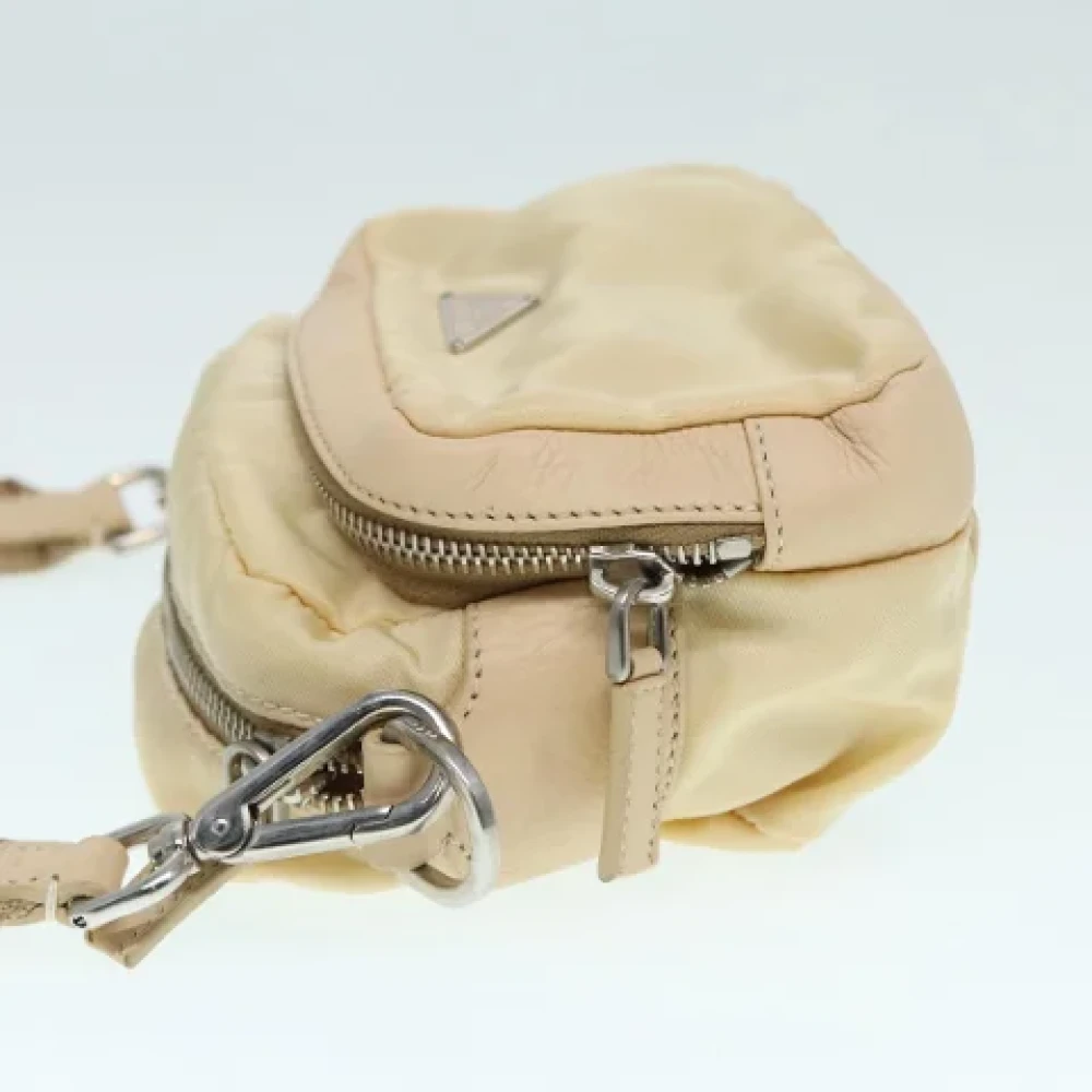 Prada Vintage Pre-owned Nylon prada-bags Beige Dames