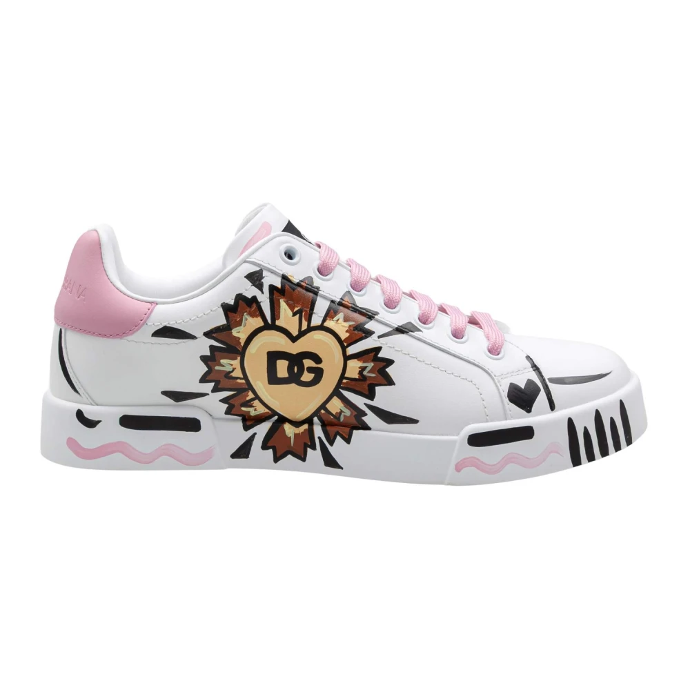 Dolce & Gabbana Handgeschilderde Sneaker Dames Schoenen Veelkleurig Multicolor
