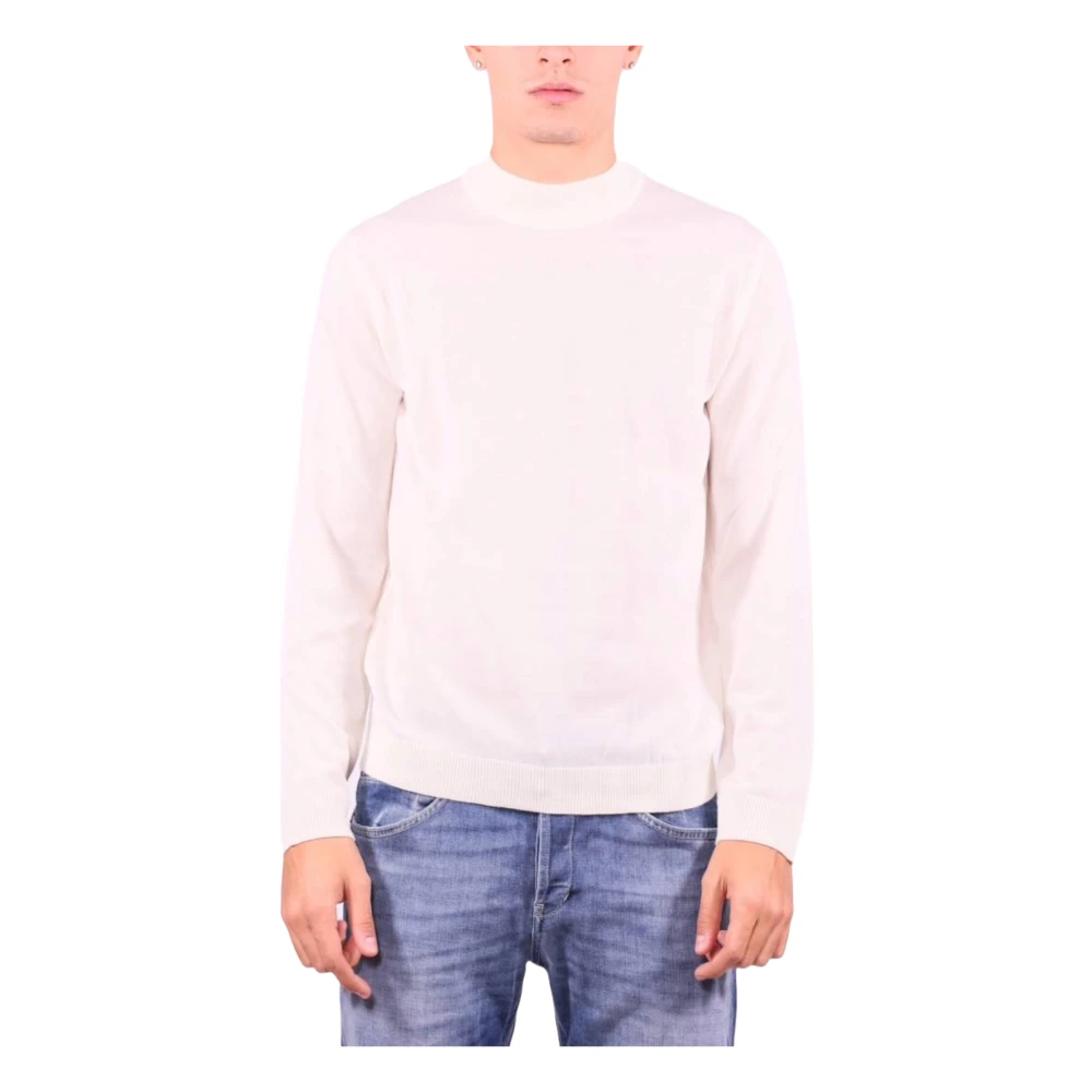 Roberto Collina Merino Wol Beige Trui Beige Heren
