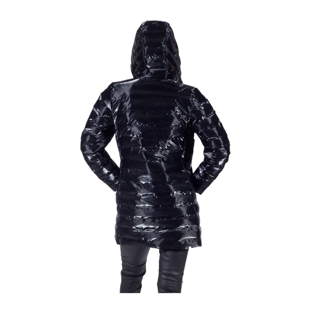 Rains Lohja Curve W3T3 Lange Gewatteerde Pufferjas Black Dames
